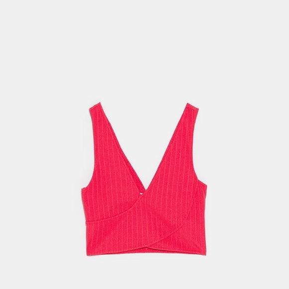 Zara Fuchsia Textured Weave Cropped Top - Picture 5 of 5